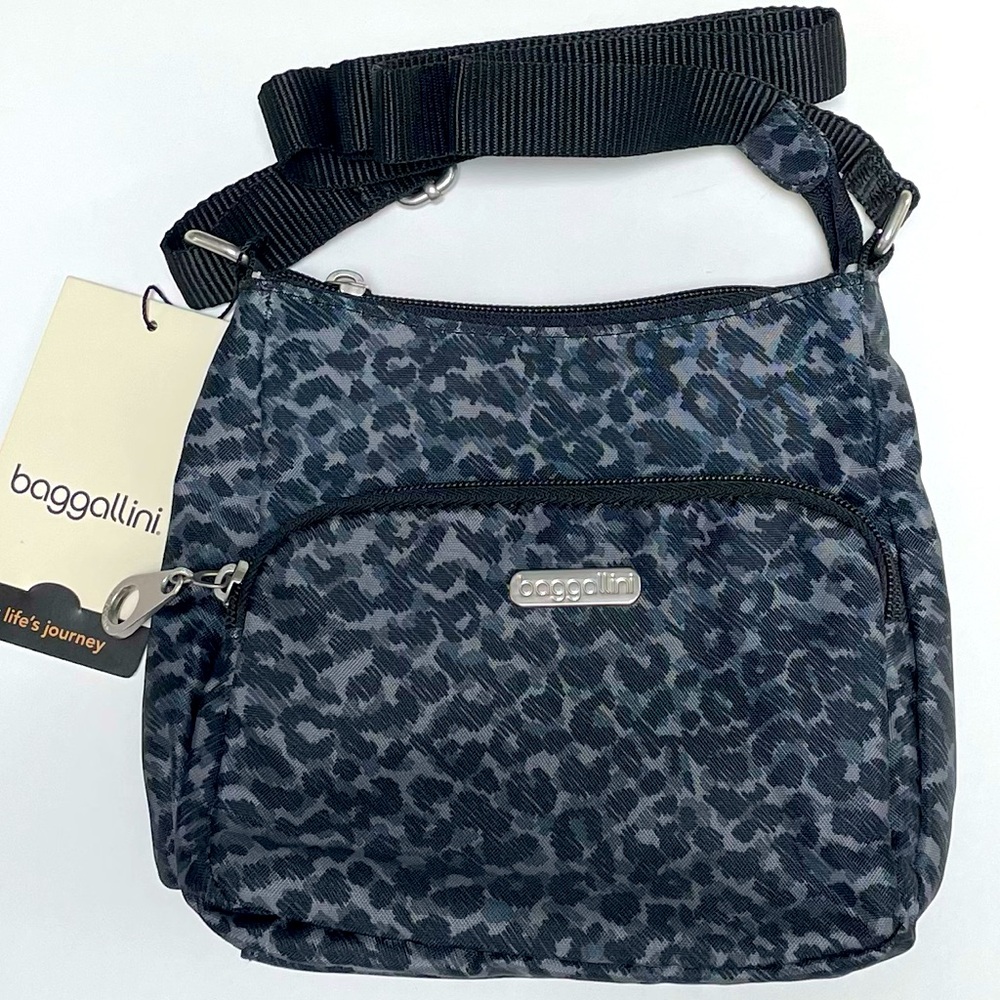 Baggallini Black and Gray Crossbody Bag Practical Design